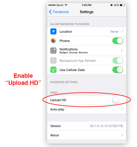 upload your iPhone video to Facebook